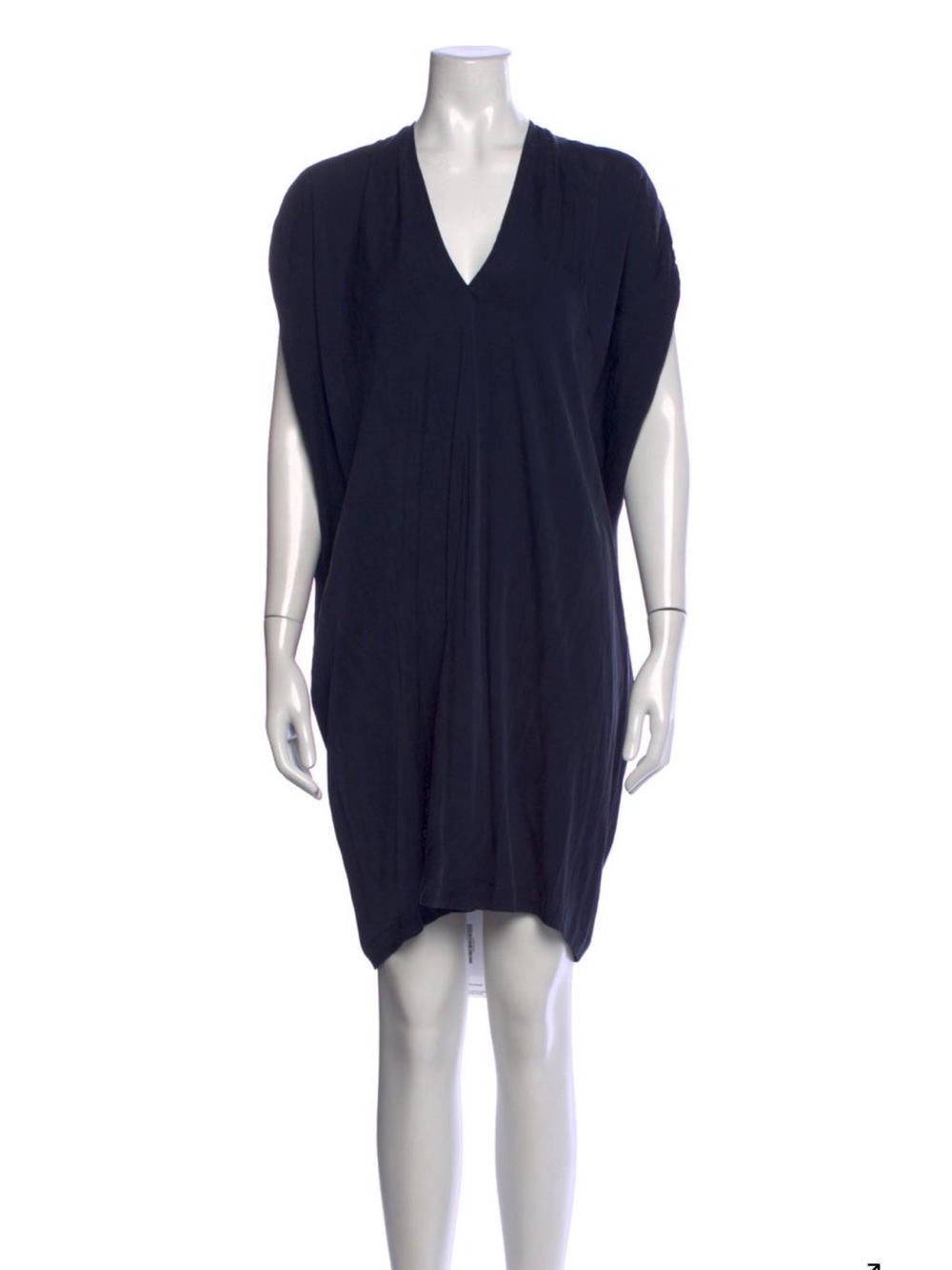 Vince Navy V-Neck Silk Mini Dress